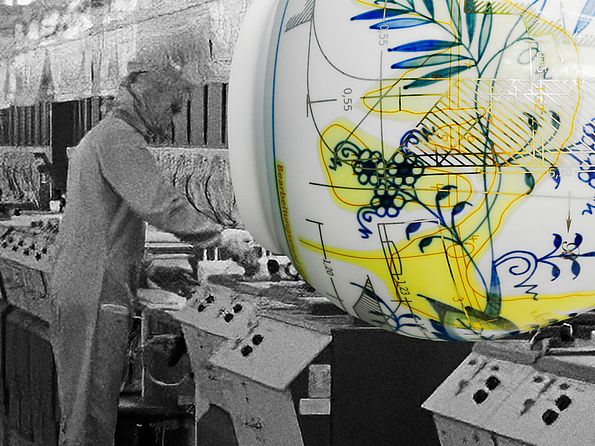Fotocollage zur Ausstellung "Project Zwiebelmuster" 
